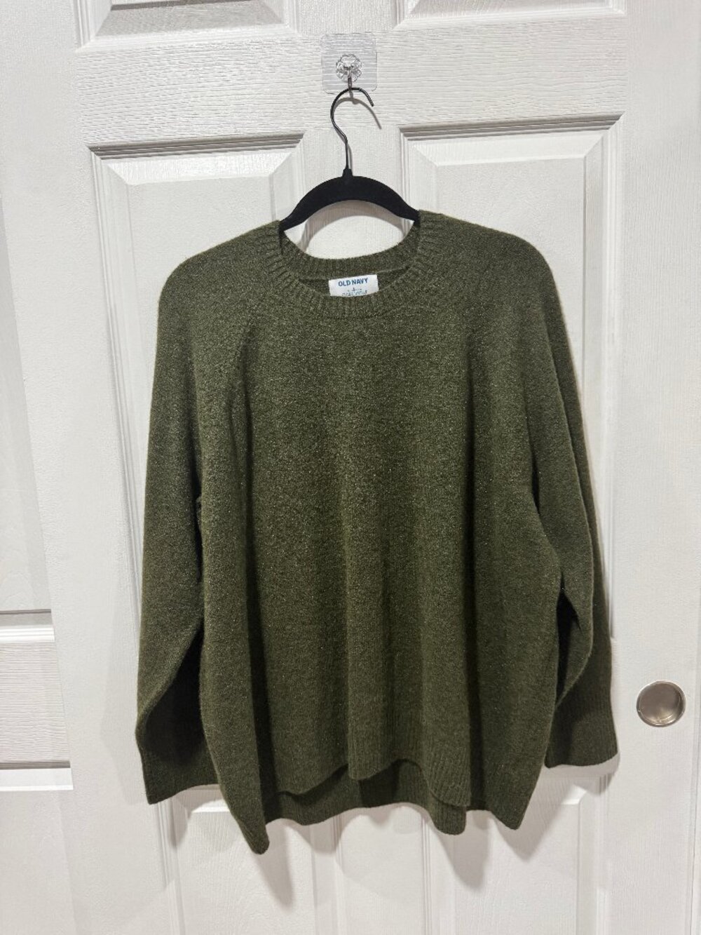 Old Navy women's olive green crewneck sweater large soft knit pullover